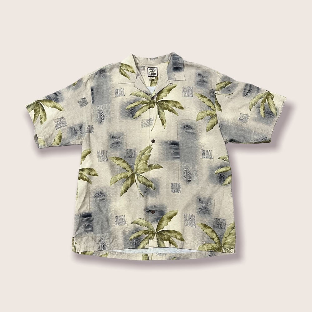 Tommy Bahama 100% Silk Short Sleeve Button Up Shirt Size Large